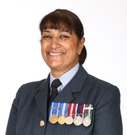 Head and shoulders photograph of Shobha Earl in dress uniform